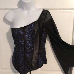🔵 Black and Blue Costume Corset